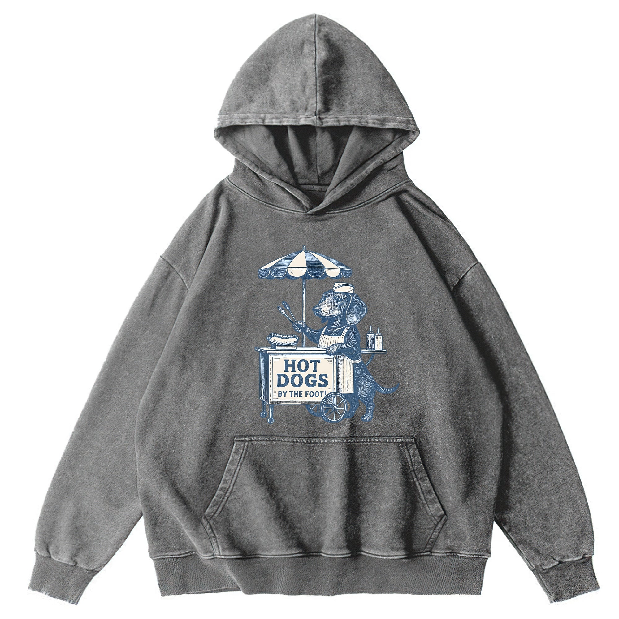 Hot Dogs By The Foot Washed Unisex Hoodie