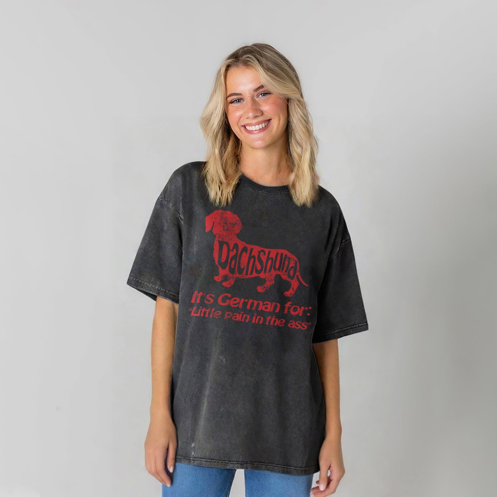 Dachshund Washed Unisex Tee