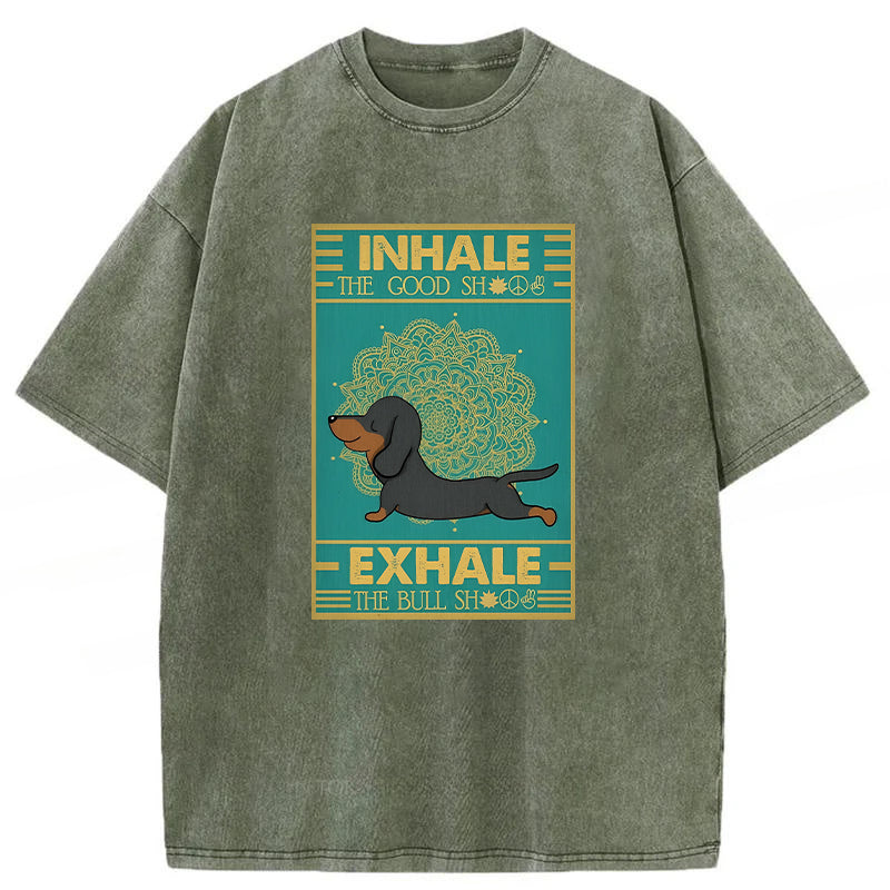 Inhale The Good Shit Exhale The Bull Shit Washed Unisex Tee