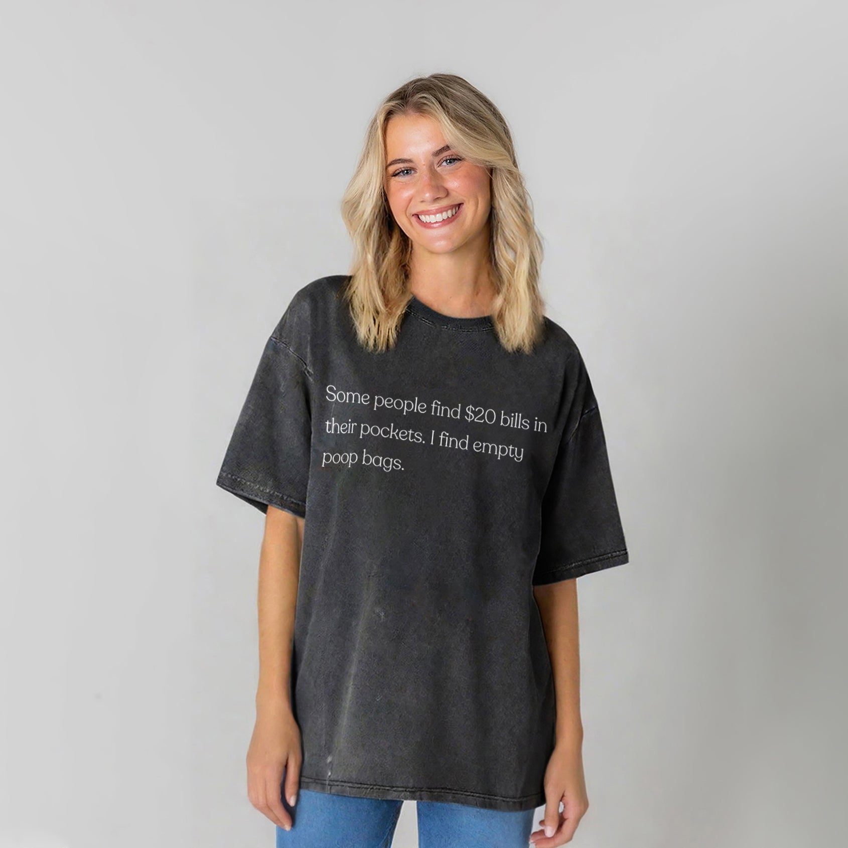 I Find Empty Poop Bags Washed Unisex Tee