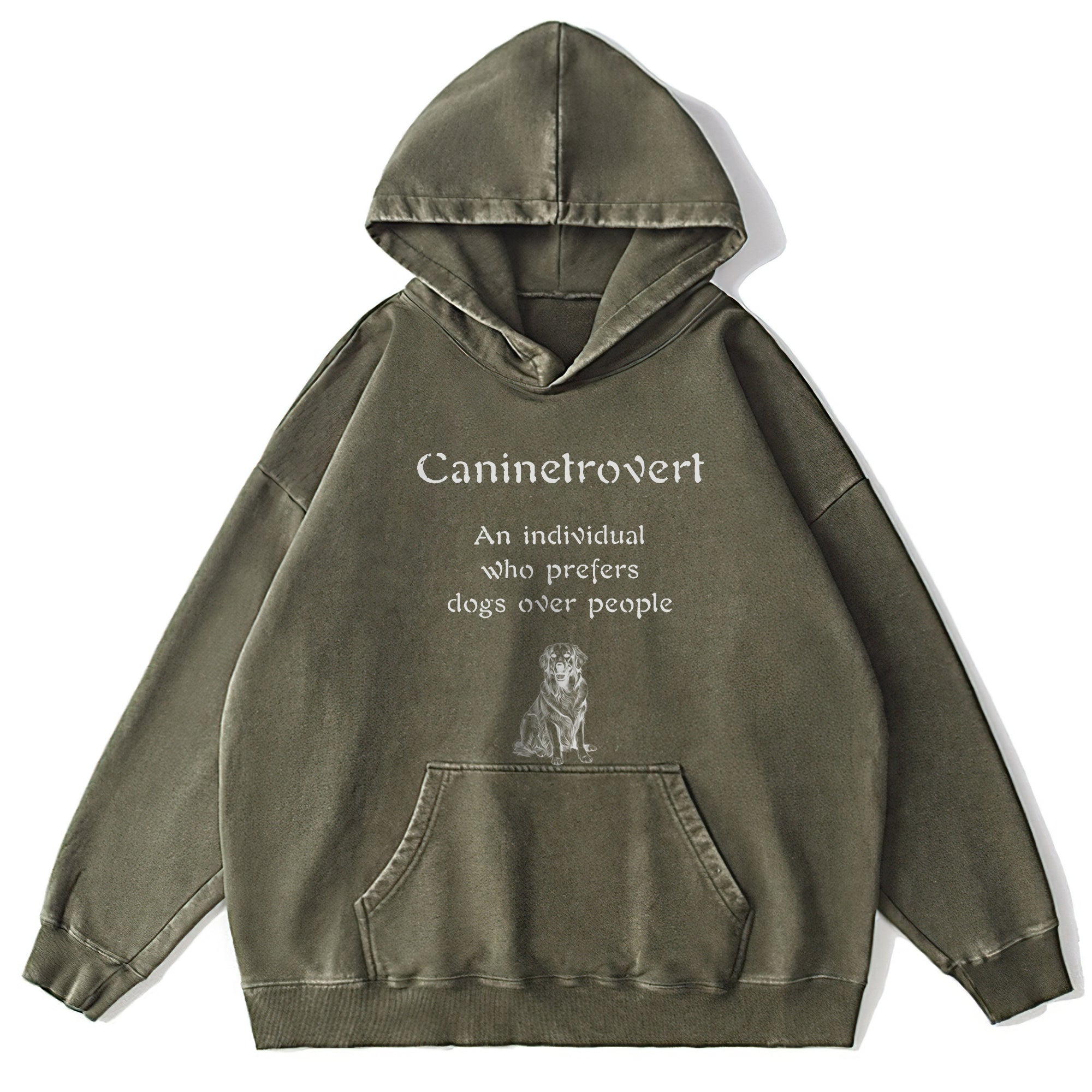 Caninetrovert Washed Unisex Hoodie