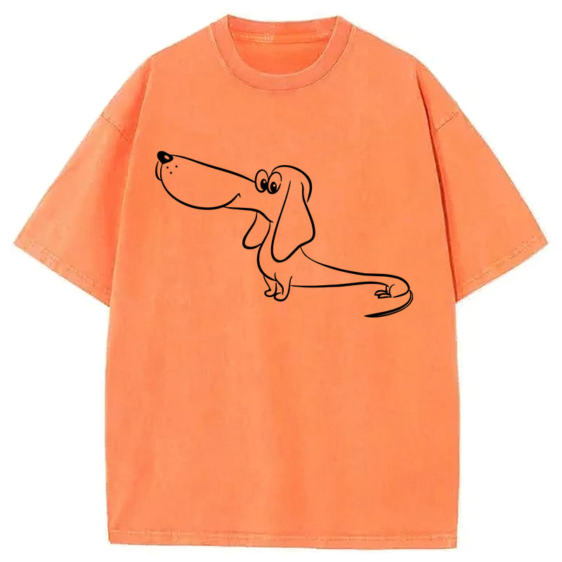Funny Dog Sketch Washed Unisex Tee