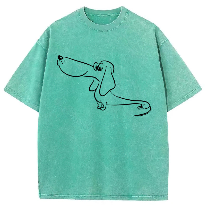 Funny Dog Sketch Washed Unisex Tee