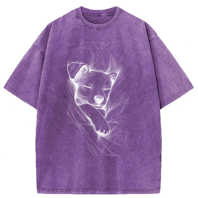 Puppy Sketch Washed Unisex Tee