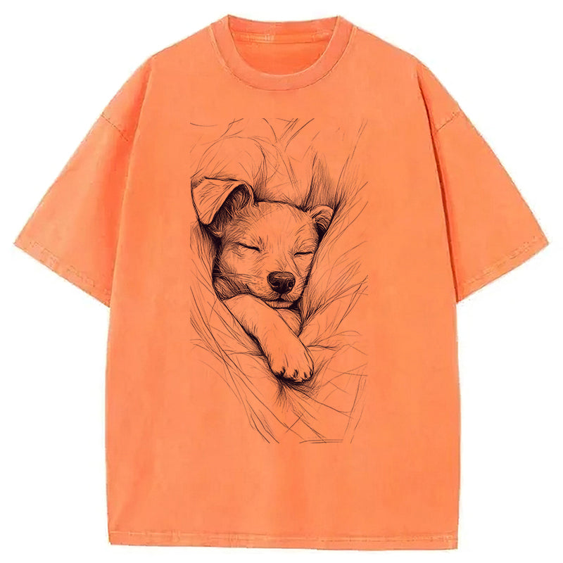 Puppy Sketch Washed Unisex Tee