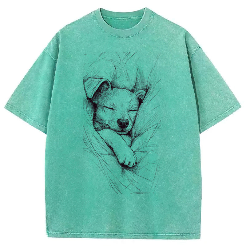 Puppy Sketch Washed Unisex Tee
