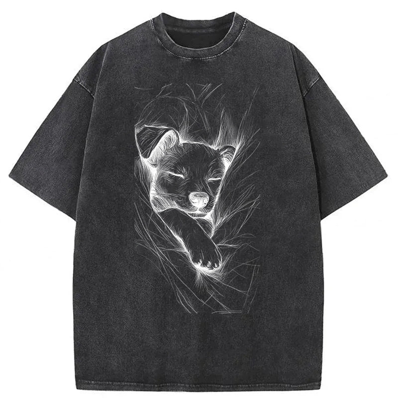 Puppy Sketch Washed Unisex Tee