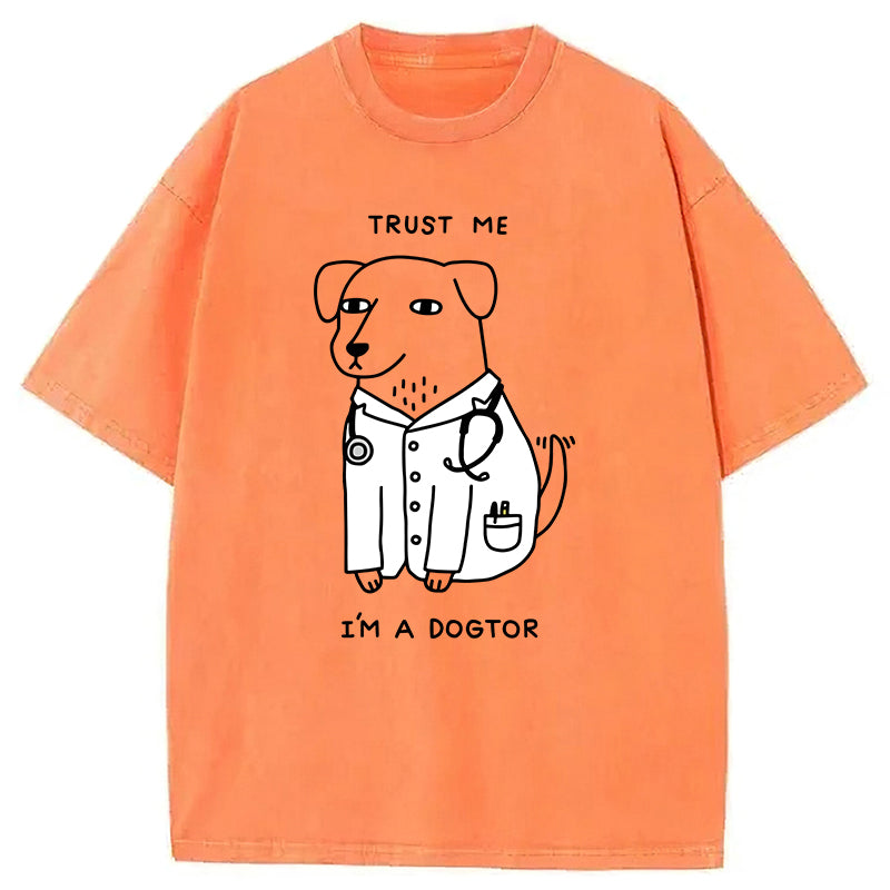 Trust Me I'm A Dogtor Washed Unisex Tee