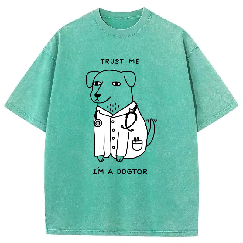 Trust Me I'm A Dogtor Washed Unisex Tee