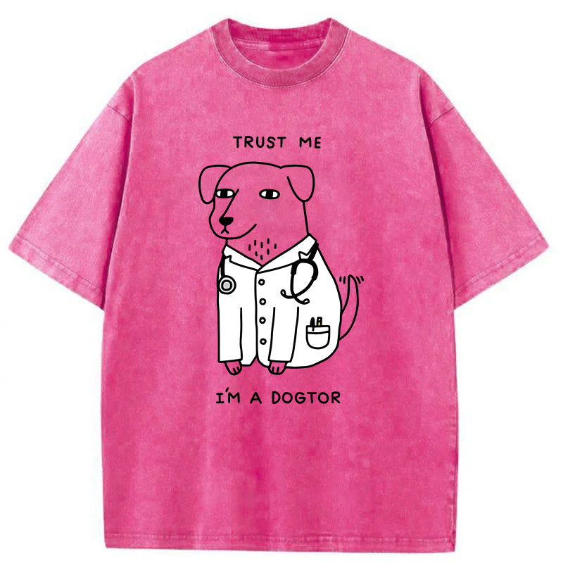 Trust Me I'm A Dogtor Washed Unisex Tee