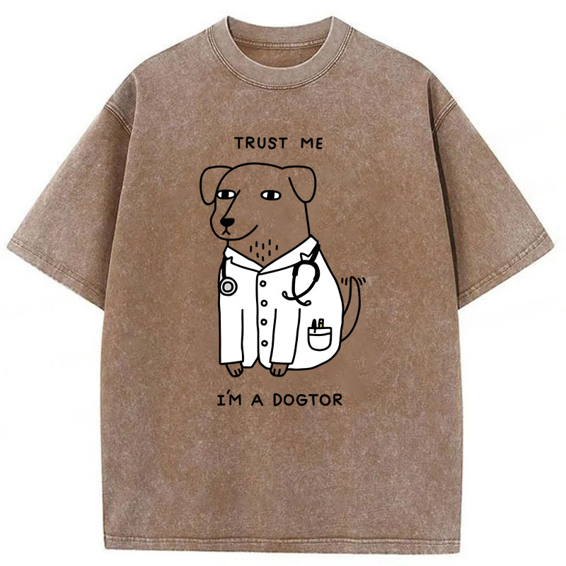 Trust Me I'm A Dogtor Washed Unisex Tee