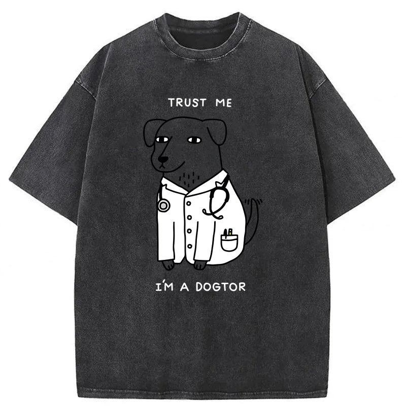 Trust Me I'm A Dogtor Washed Unisex Tee