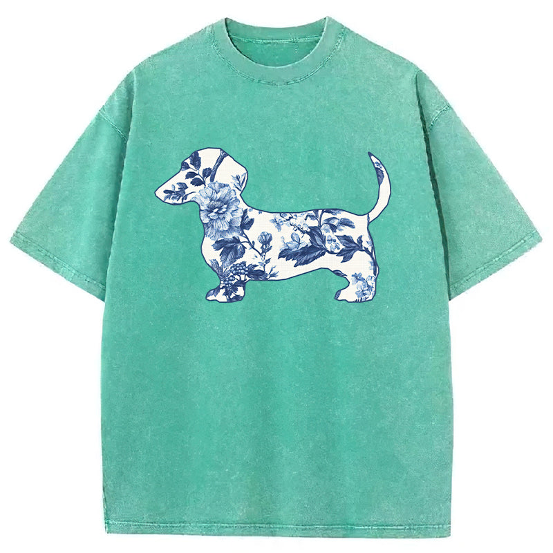 Dachshund Washed Unisex Tee