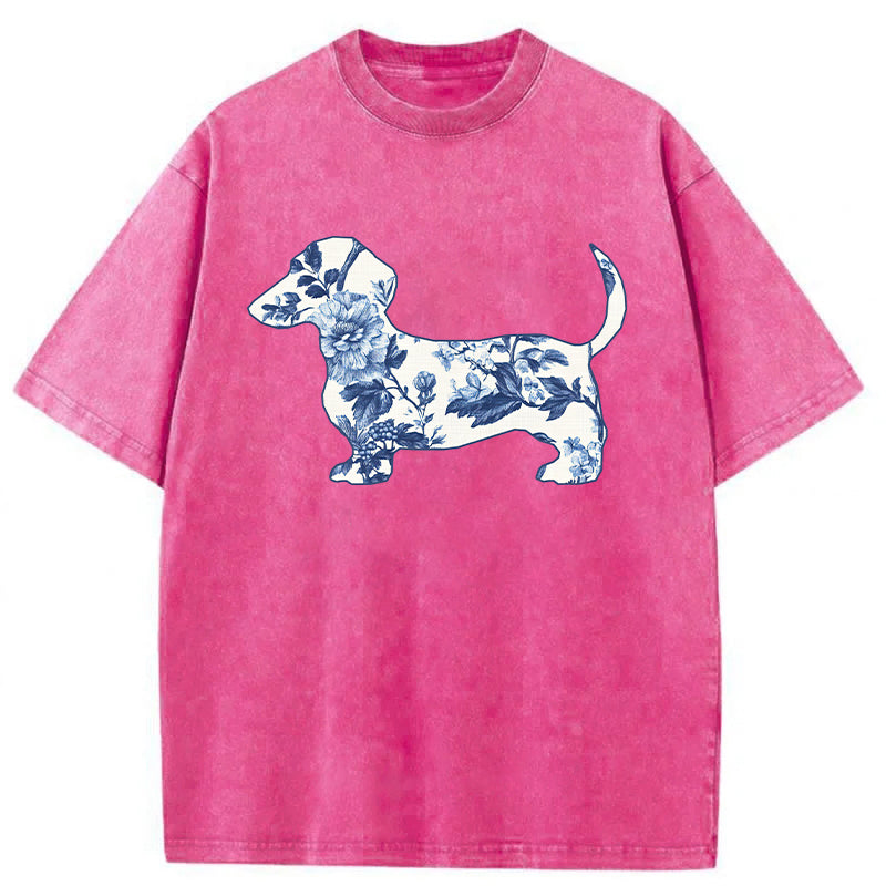 Dachshund Washed Unisex Tee