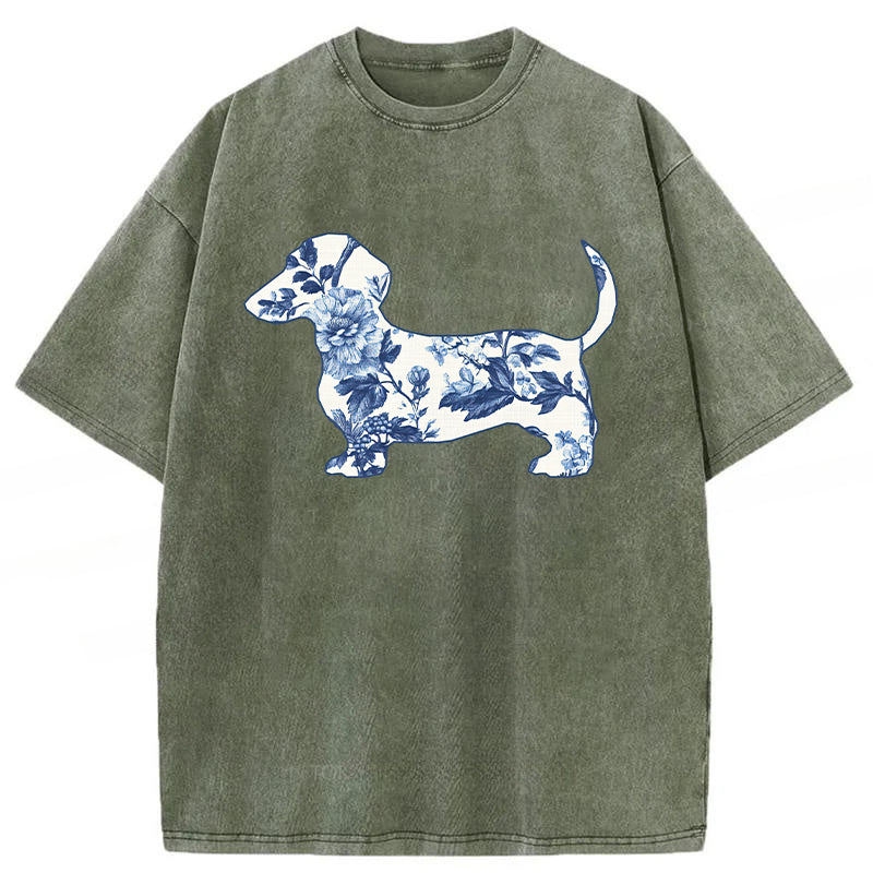 Dachshund Washed Unisex Tee