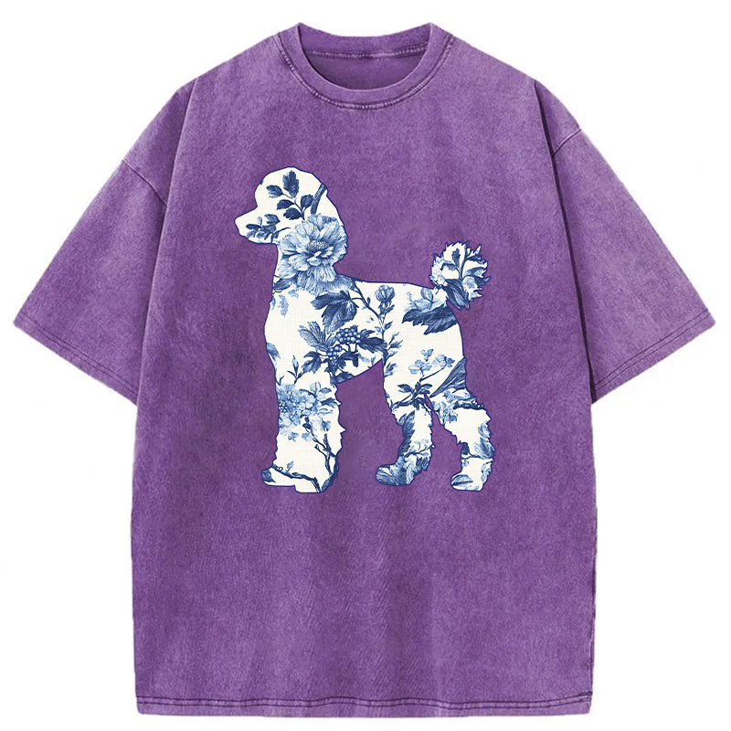 Floral Poodle Washed Unisex Tee