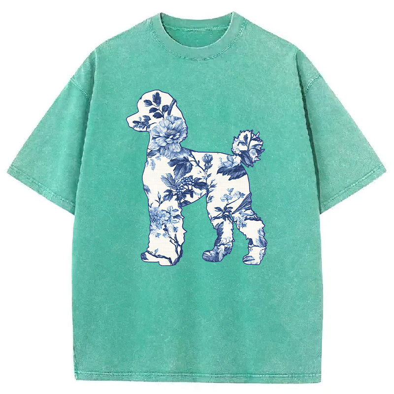Floral Poodle Washed Unisex Tee