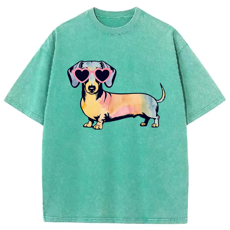 Dachshund Washed Unisex Tee
