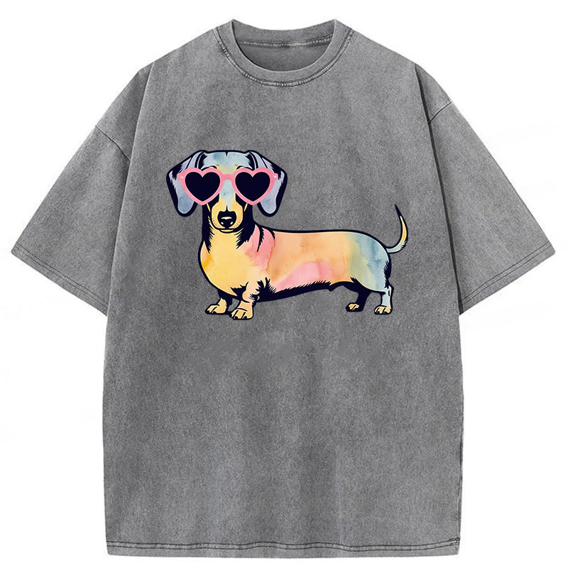 Dachshund Washed Unisex Tee