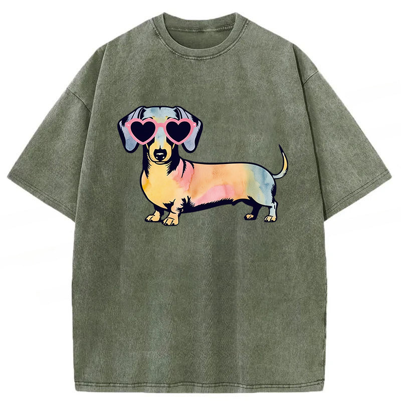 Dachshund Washed Unisex Tee