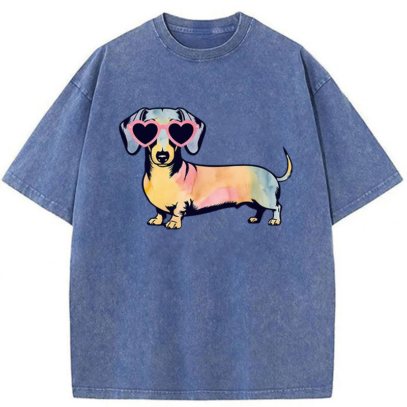 Dachshund Washed Unisex Tee