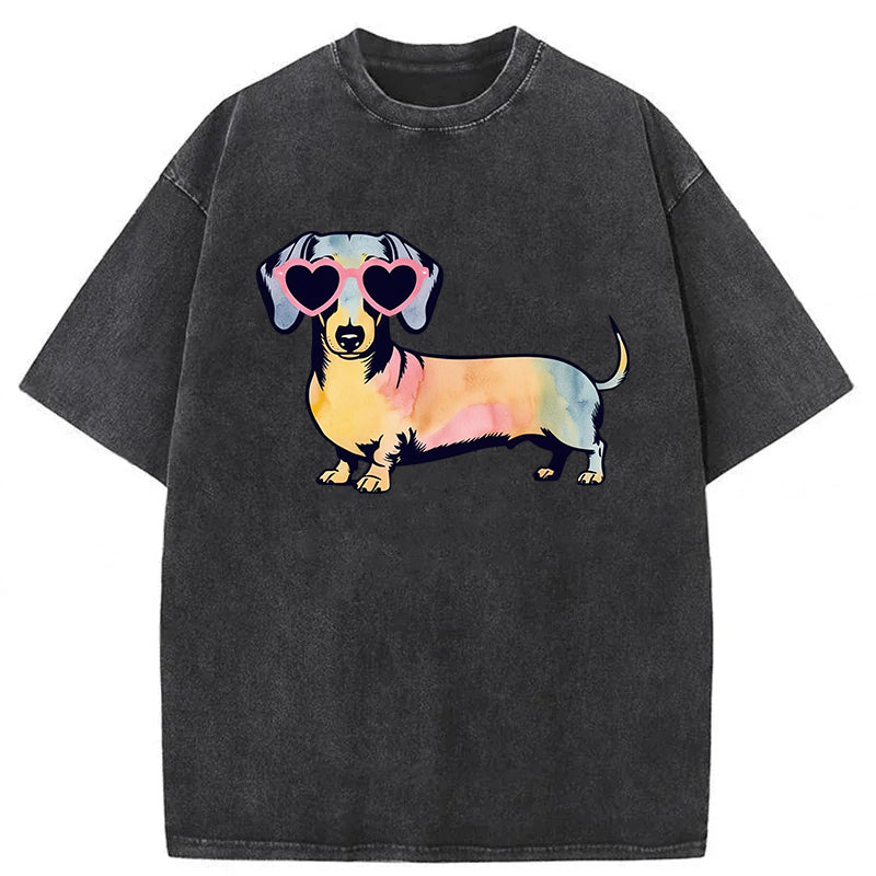 Dachshund Washed Unisex Tee
