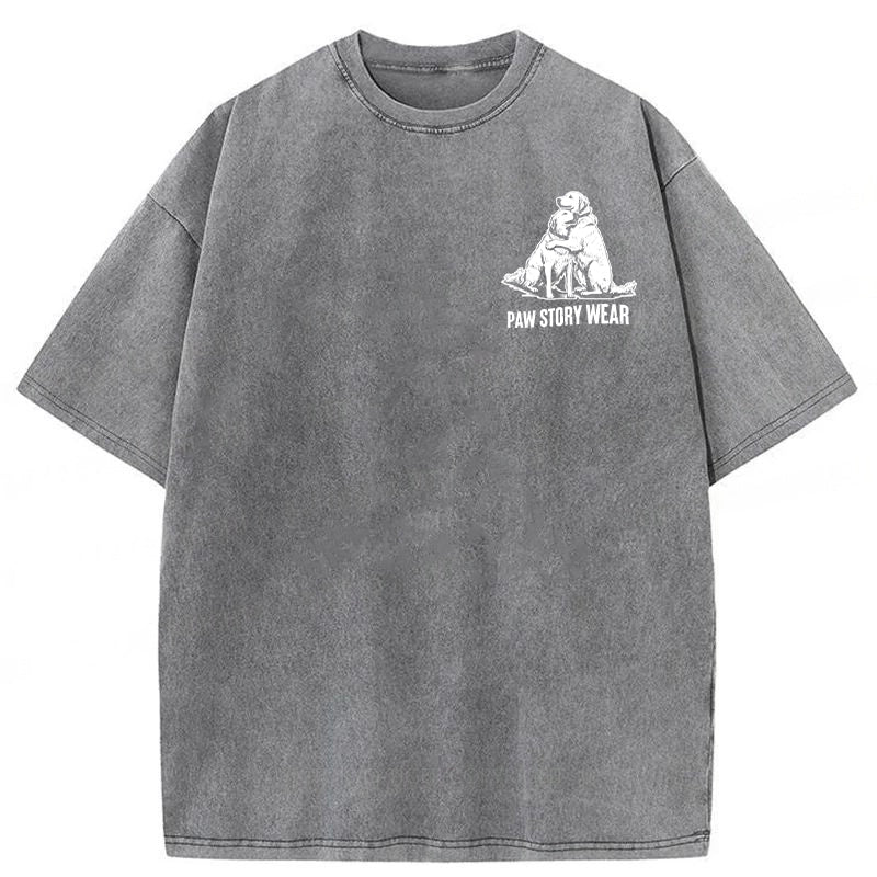 A Long Walk With Your Dog Is All The Therapy You Need Washed Unisex Tee