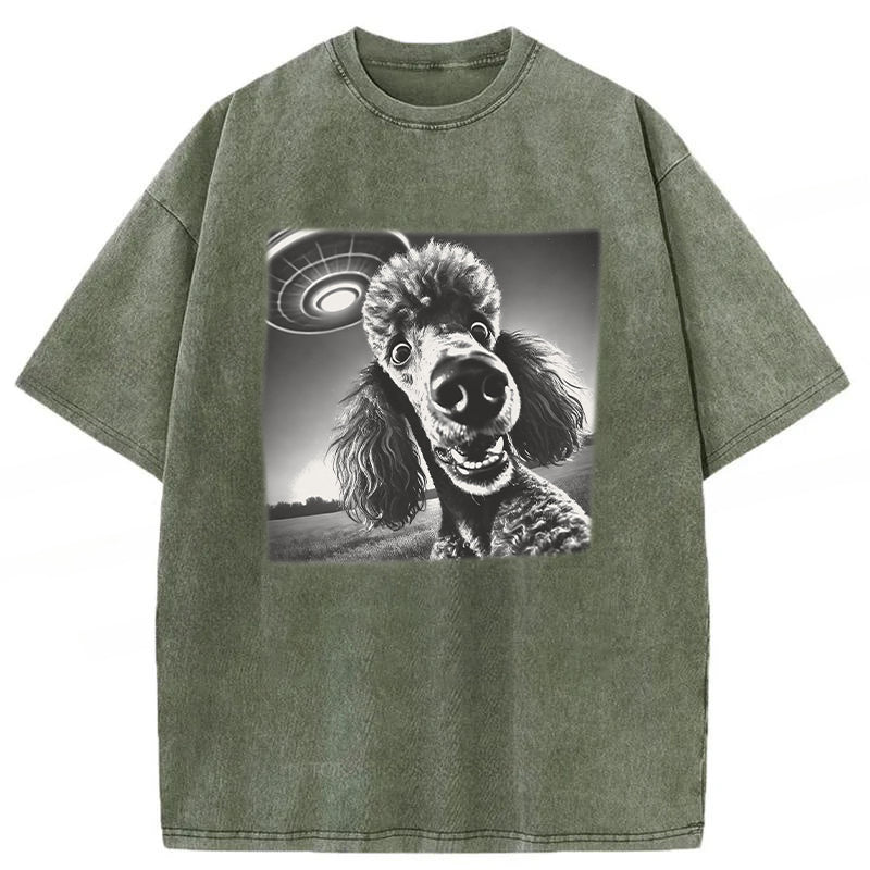 UFO Poodle Washed Unisex Tee