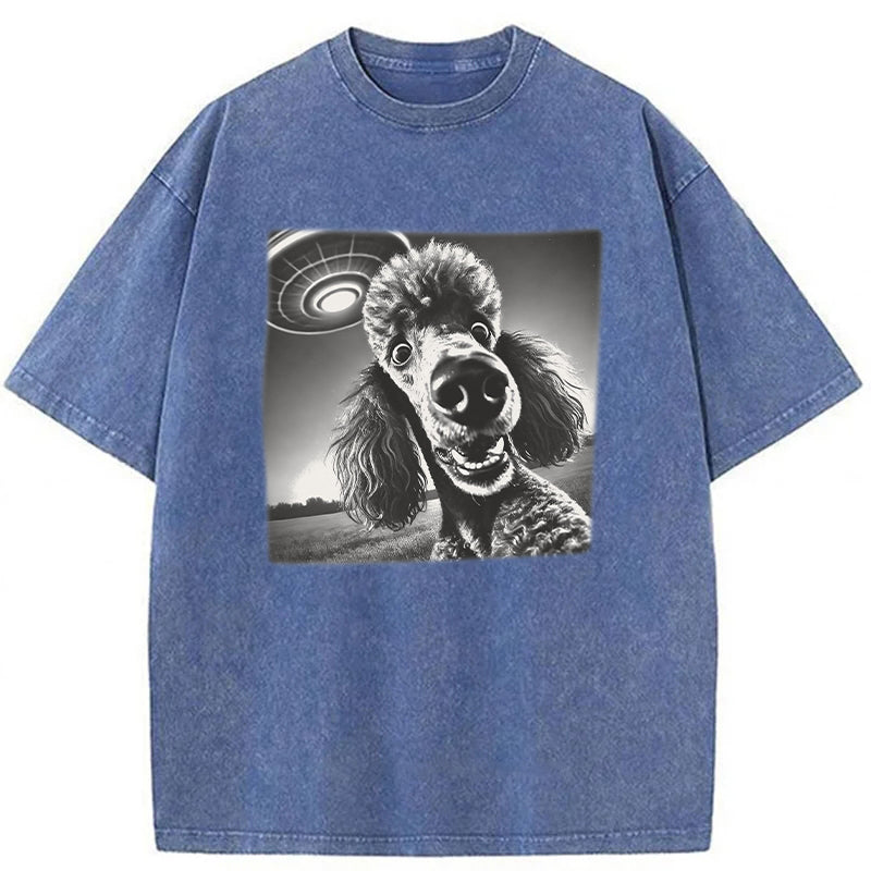 UFO Poodle Washed Unisex Tee