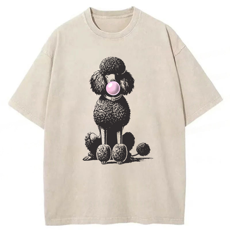 Bubble Gum Poodle Washed Unisex Tee