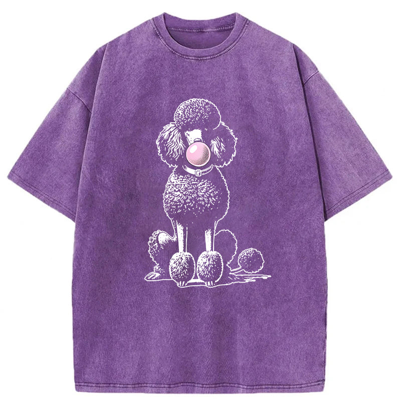 Bubble Gum Poodle Washed Unisex Tee