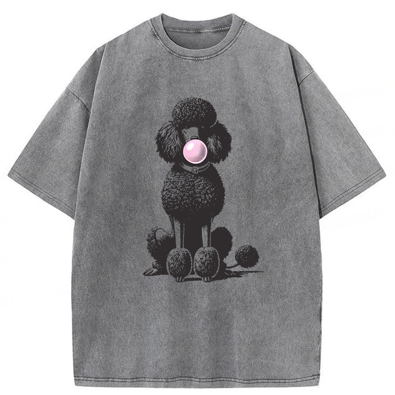 Bubble Gum Poodle Washed Unisex Tee