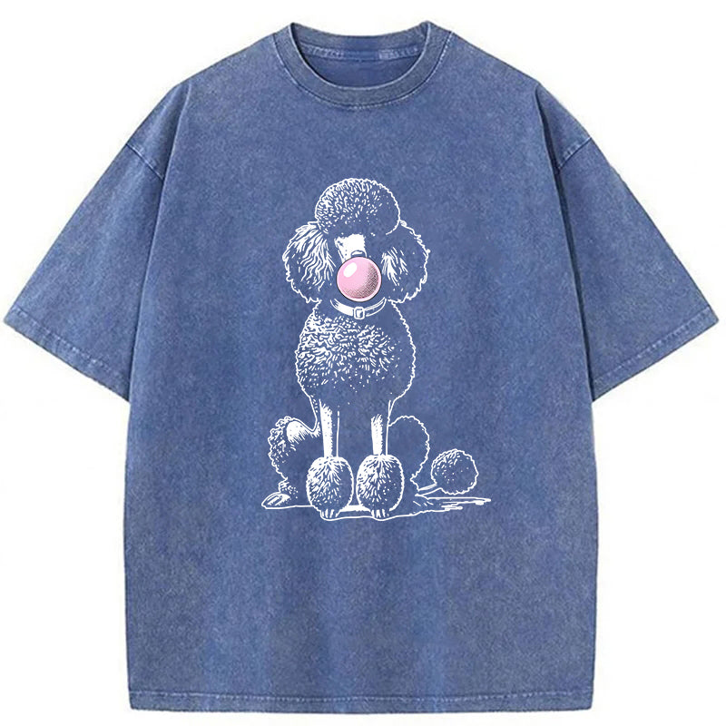 Bubble Gum Poodle Washed Unisex Tee