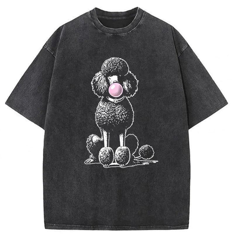 Bubble Gum Poodle Washed Unisex Tee