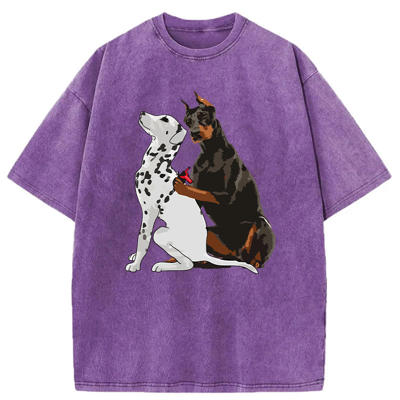 Funny Tattooed Dalmatian Washed Unisex Tee
