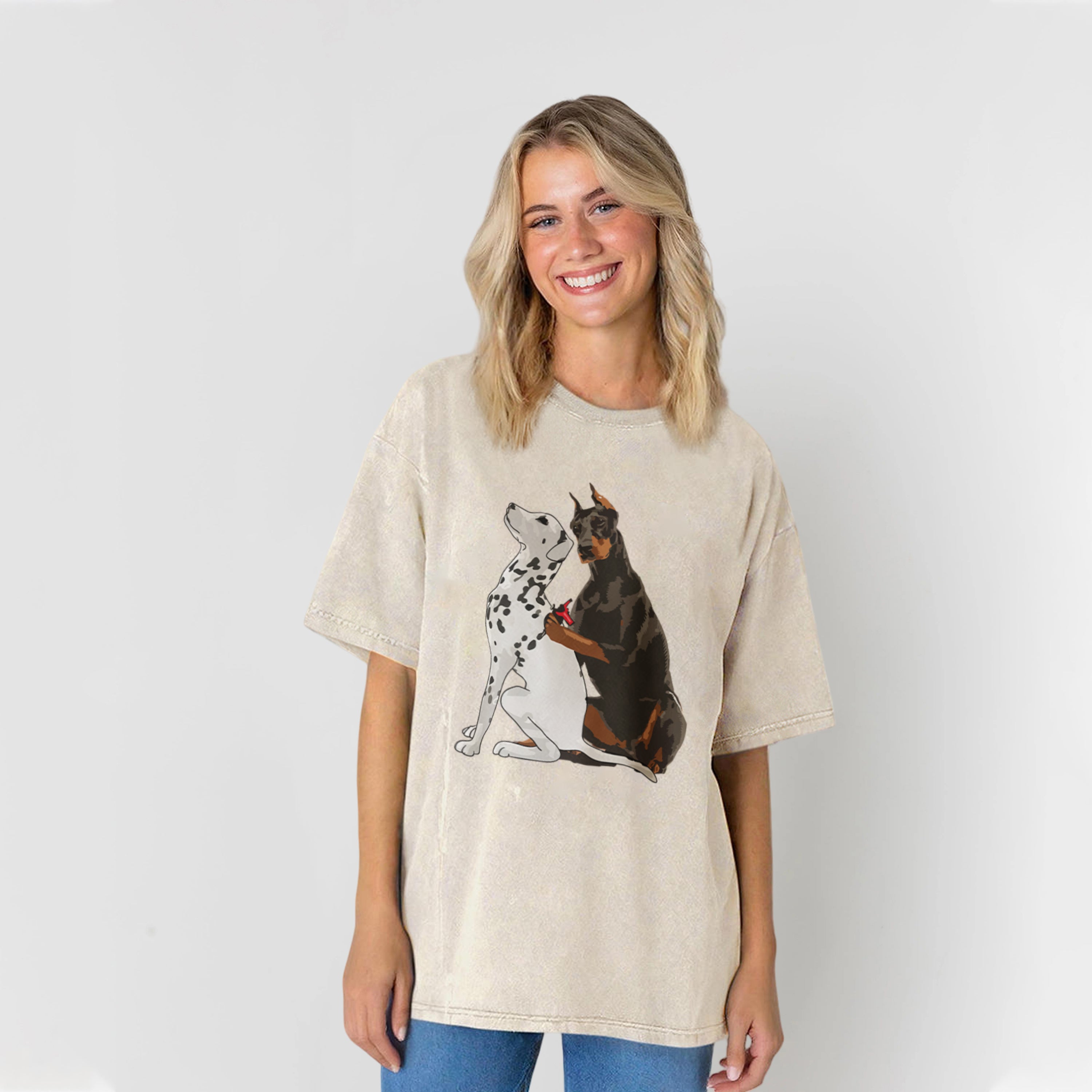 Funny Tattooed Dalmatian Washed Unisex Tee