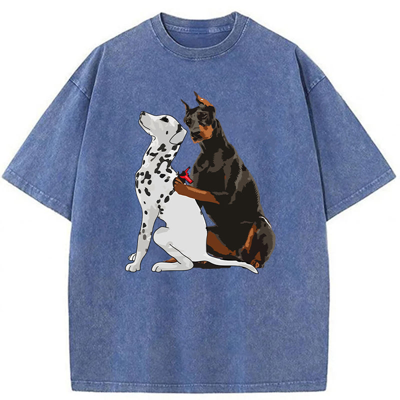 Funny Tattooed Dalmatian Washed Unisex Tee