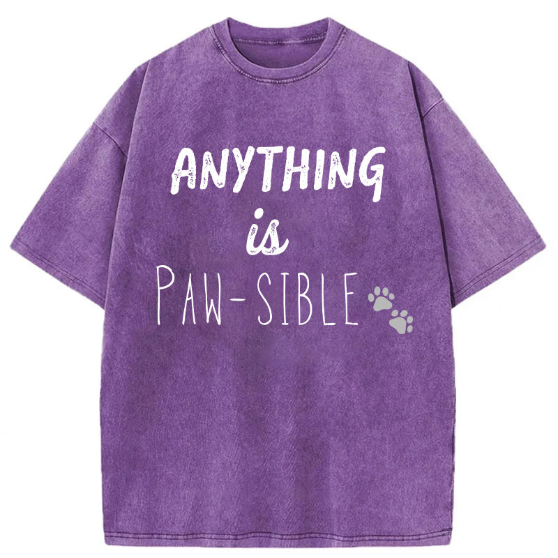 ANYTHING Is PAW-SIBLE Washed Unisex Tee