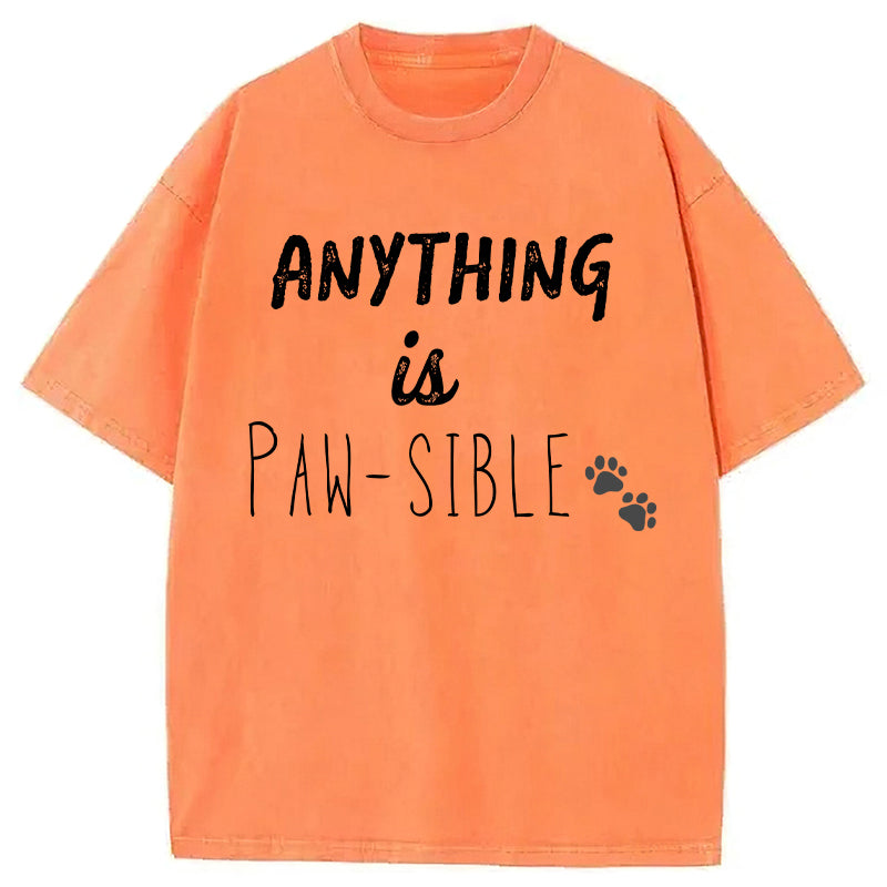 ANYTHING Is PAW-SIBLE Washed Unisex Tee