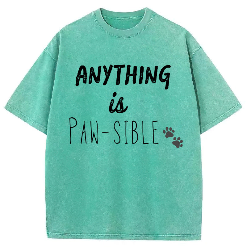 ANYTHING Is PAW-SIBLE Washed Unisex Tee