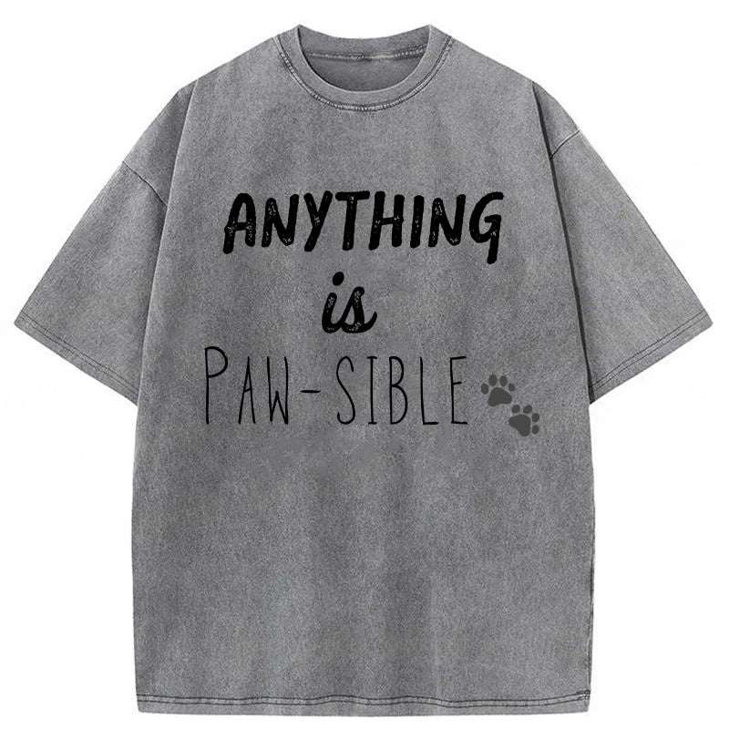 ANYTHING Is PAW-SIBLE Washed Unisex Tee
