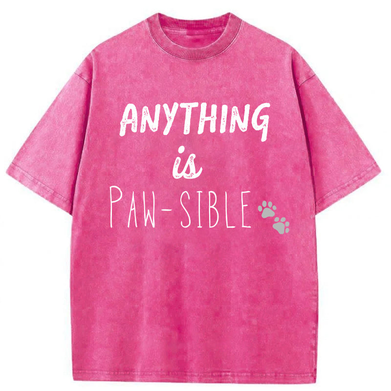 ANYTHING Is PAW-SIBLE Washed Unisex Tee