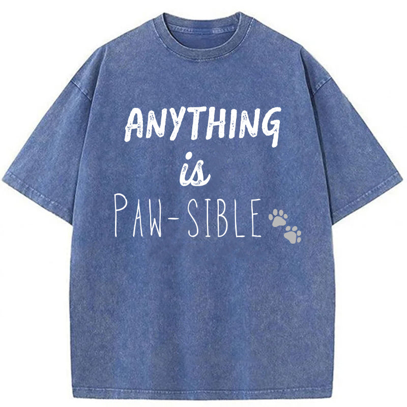 ANYTHING Is PAW-SIBLE Washed Unisex Tee
