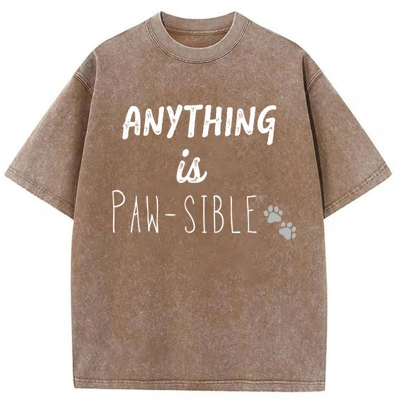 ANYTHING Is PAW-SIBLE Washed Unisex Tee