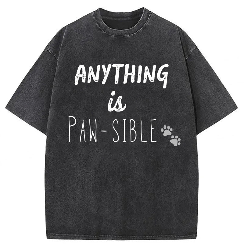 ANYTHING Is PAW-SIBLE Washed Unisex Tee