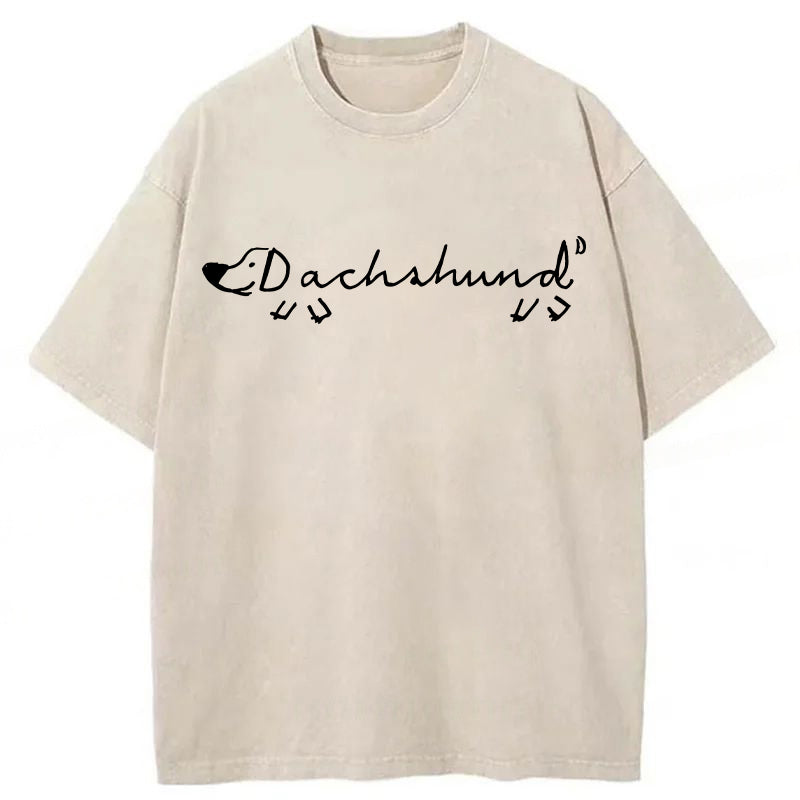 Dachshund Washed Unisex Tee