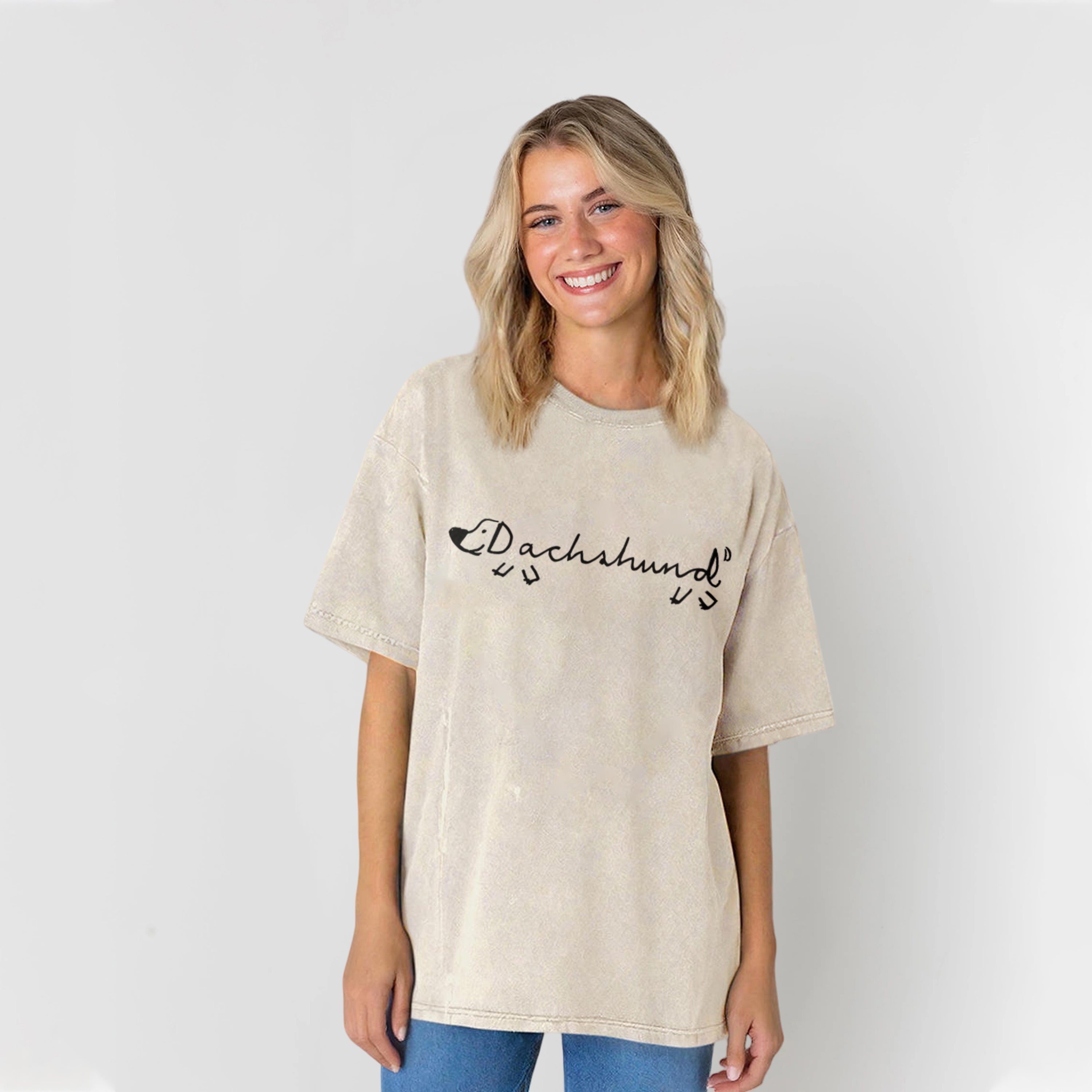 Dachshund Washed Unisex Tee