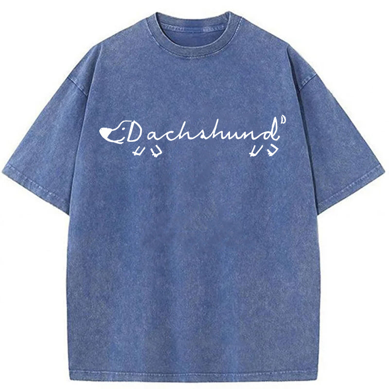 Dachshund Washed Unisex Tee