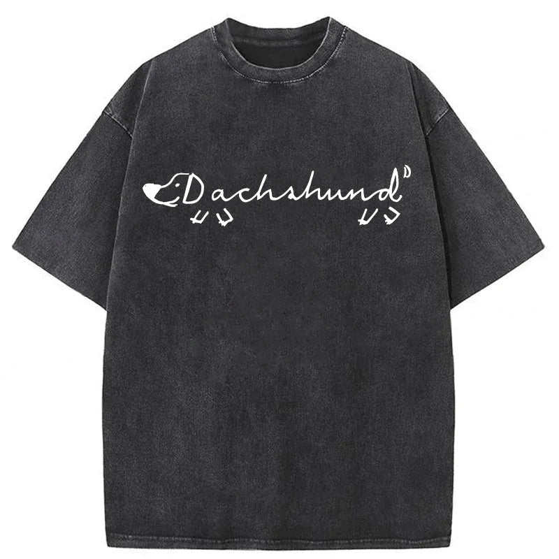 Dachshund Washed Unisex Tee