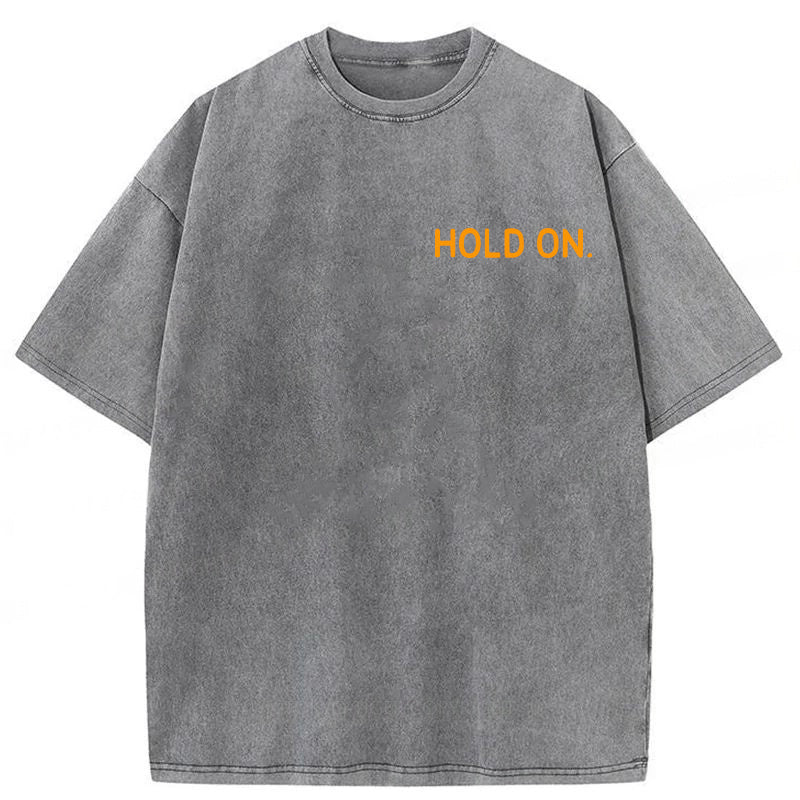 Hold On Stop And Pet The Dog Washed Unisex Tee
